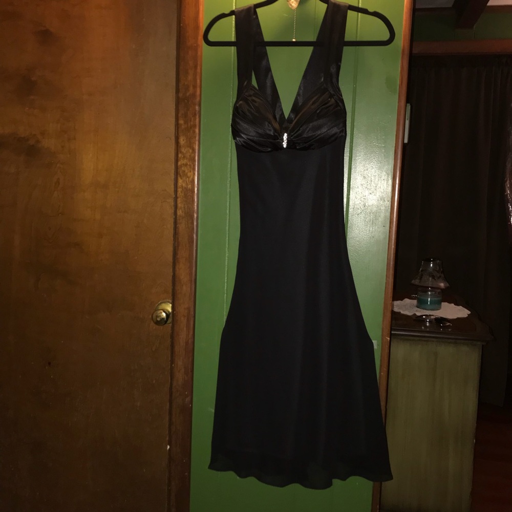 Black sexy cross back dress